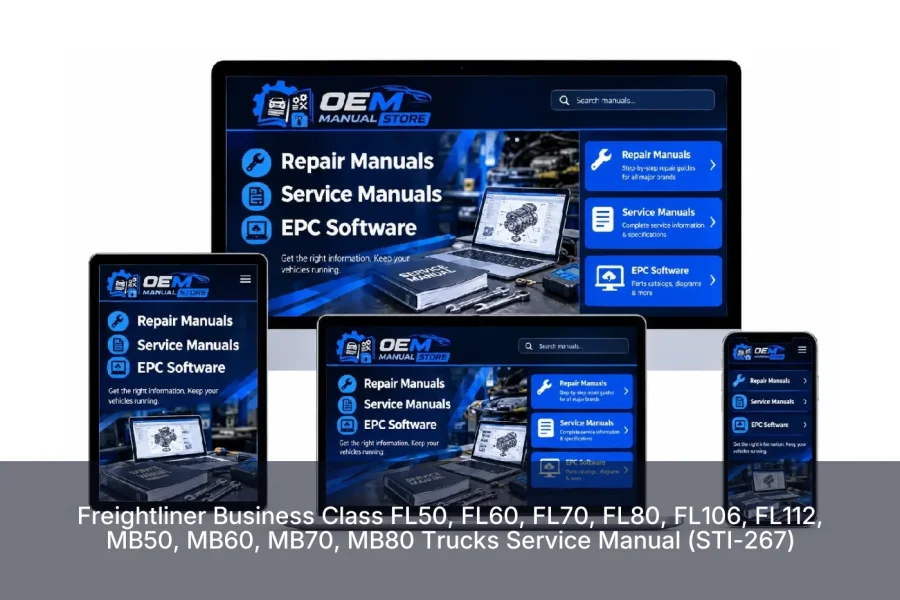Freightliner Business Class FL50, FL60, FL70, FL80, FL106, FL112, MB50, MB60, MB70, MB80 Trucks Service Manual (STI-267)