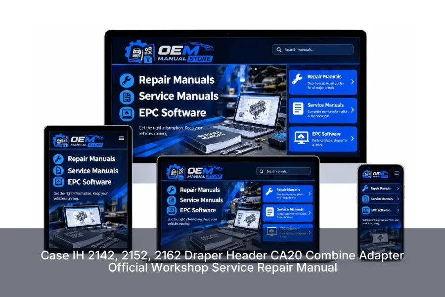 Case IH 2142, 2152, 2162 Draper Header CA20 Combine Adapter Official Workshop Service Repair Manual