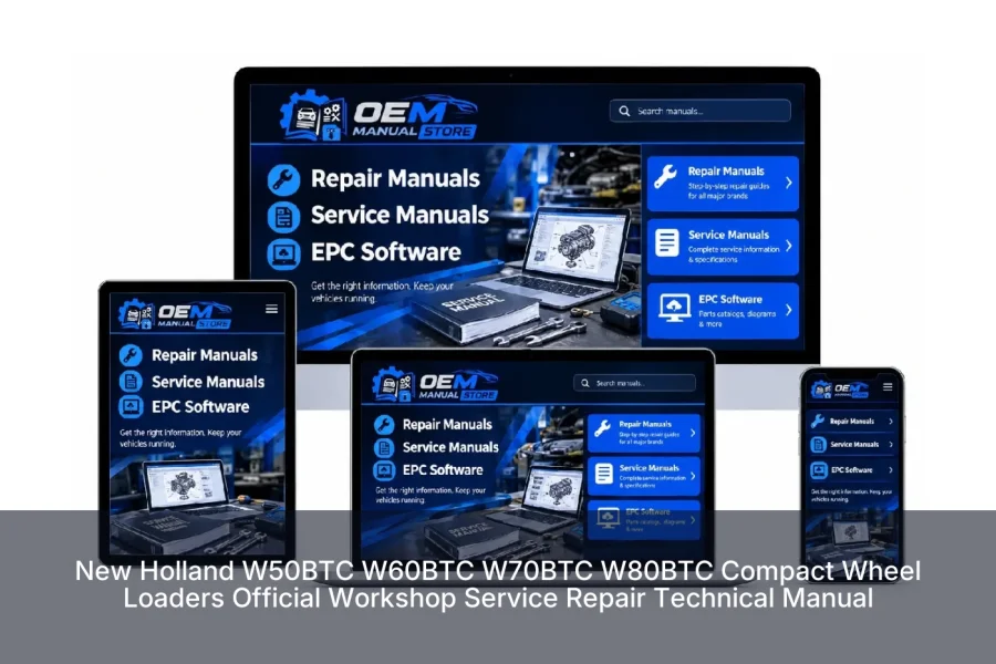 New Holland W50BTC W60BTC W70BTC W80BTC Compact Wheel Loaders Official Workshop Service Repair Technical Manual