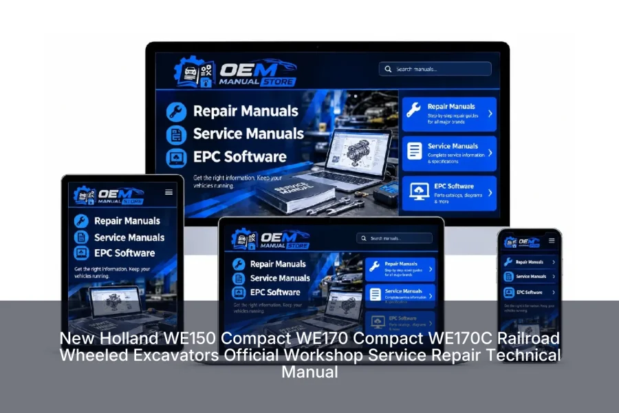 New Holland WE150 Compact WE170 Compact WE170C Railroad Wheeled Excavators Official Workshop Service Repair Technical Manual