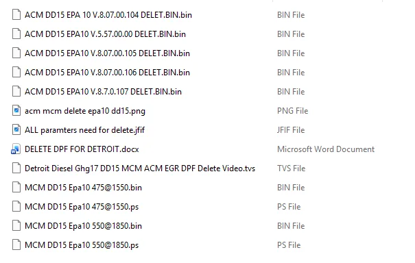 Detroit Diesel DD15 EPA10 MCM ACM Tuning - EGR DEF DPF SCR Delete Flesh Files ALL ACM & MCM Software Versions